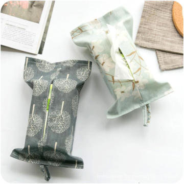 Cotton drawstring soft touching linen tissue box